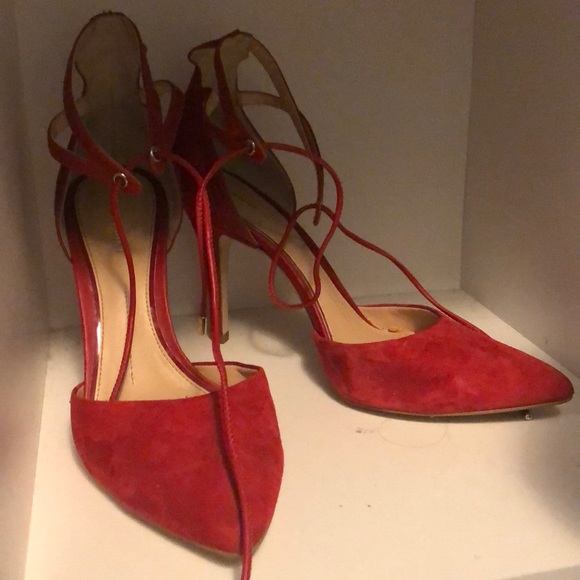New Gianni Bini Renell Ankle Strap Pumps Red - Picture 2 of 4